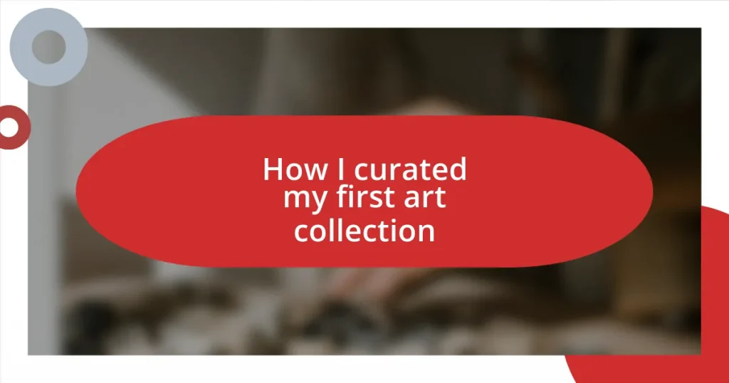 How I curated my first art collection